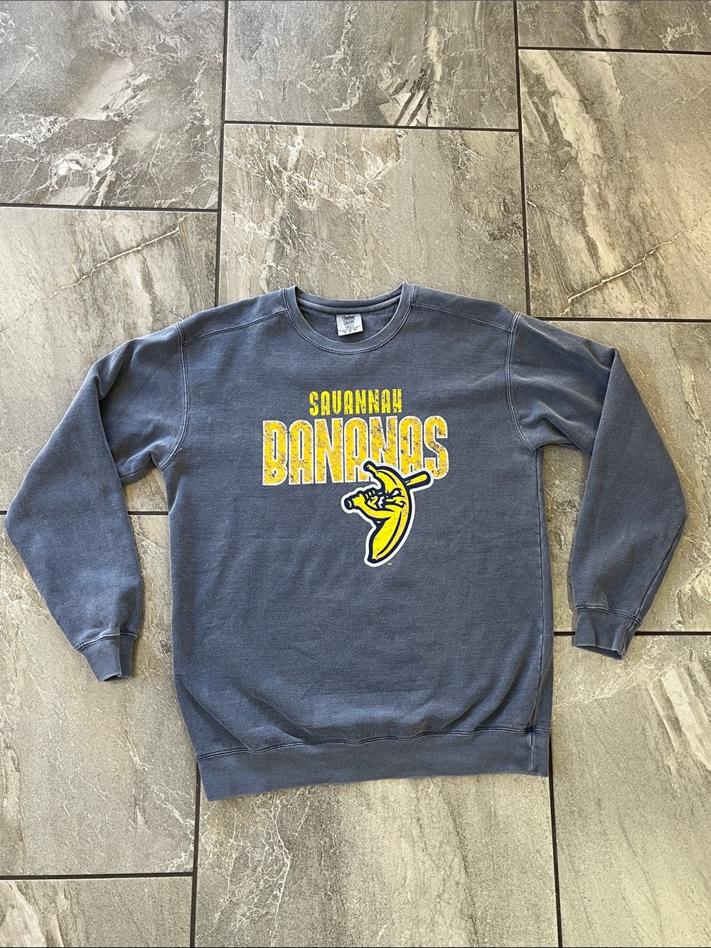 🍌 Savannah Bananas Comfort Colors Washed Cotton Crewneck Sweatshirt Medium